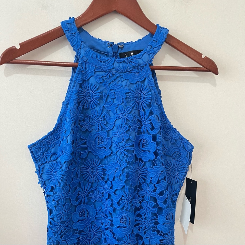 Lulus Love Poem Blue Lace Mini Dress Feminine Coquette NWT 61976-A Size Small - Picture 9 of 15